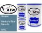 Preview: Nissan, Medium Blue Metallic, BW2: 500ml Lackdose + 500ml Klarlack + 250ml Härter - Set, von ATW Autoteile West.